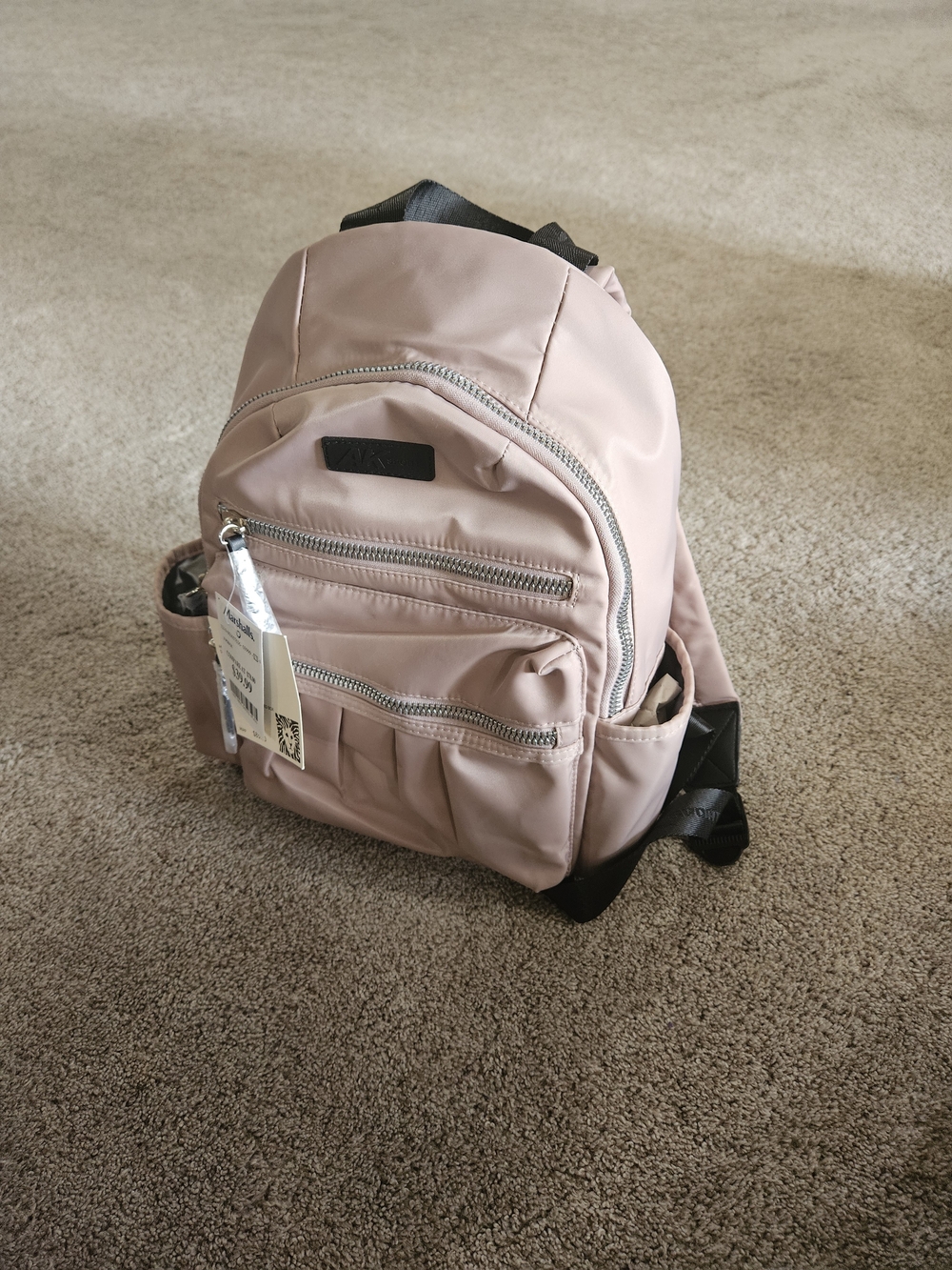 Men's Compact Nylon Mini Backpack - Blush Pink